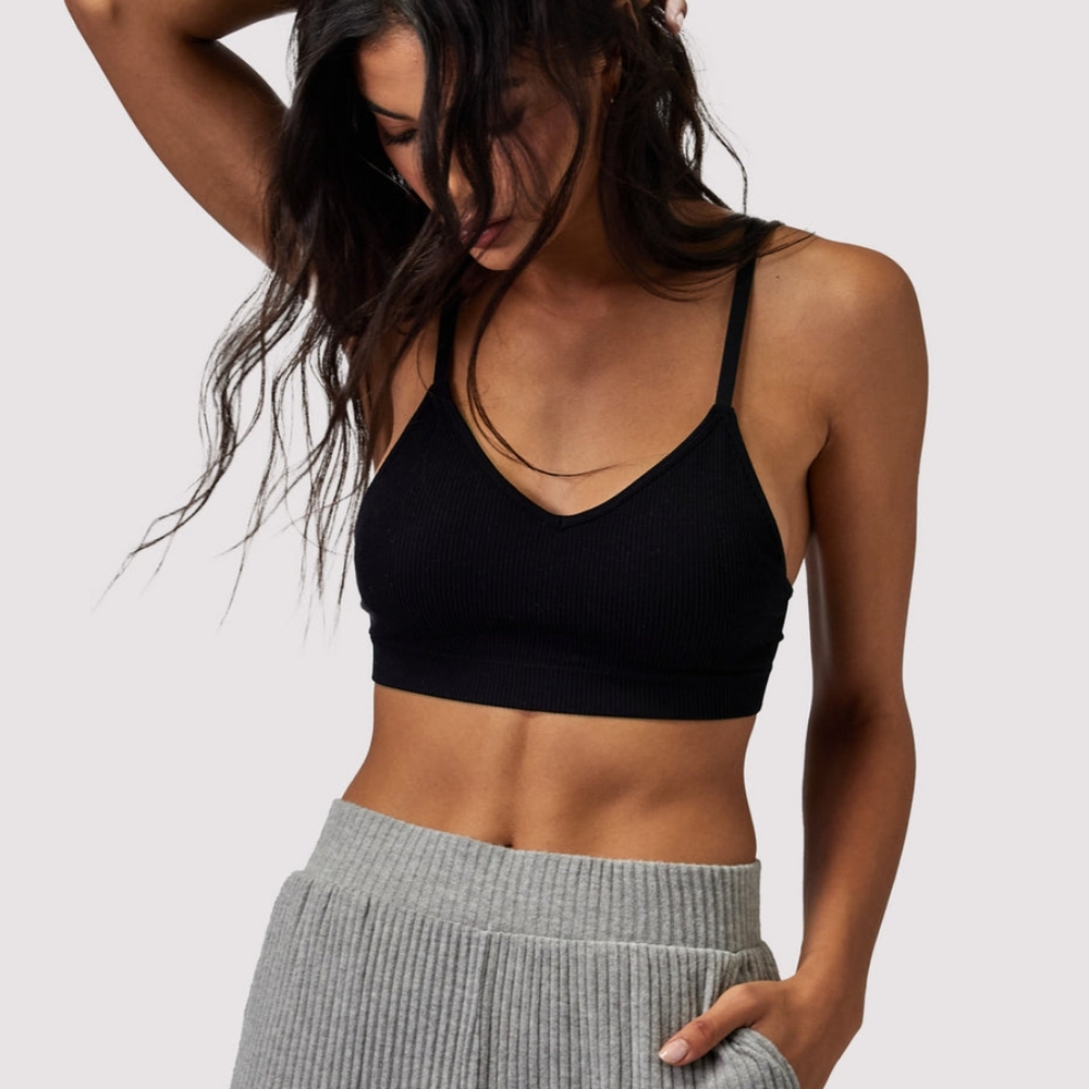 Spiritual Gangster Destiny Seamless Bra Black Sz XS/S NWOT